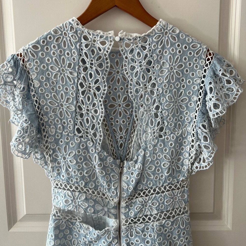 SAYLOR Shanice Eyelet Pinstripe Romper - Picture 8 of 16